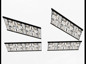 forging iron forged balcony railing 04 3D Model