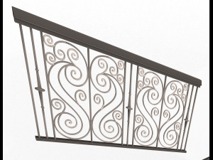 forging iron forged balcony railing 04 3D Model
