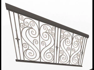 forging iron forged balcony railing 04 3D Model