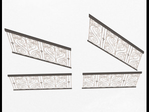 forging iron forged balcony railing 04 3D Model