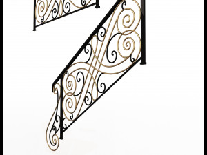 forging iron forged balcony railing 05 3D मॉडल