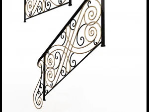 forging iron forged balcony railing 05 3D Model