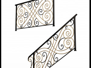 forging iron forged balcony railing 05 3D मॉडल