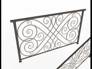 forging iron forged balcony railing 05 3D मॉडल