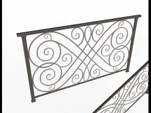 forging iron forged balcony railing 05 3D Model