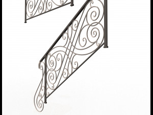 forging iron forged balcony railing 05 3D मॉडल