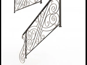 forging iron forged balcony railing 05 3D Model
