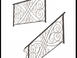 forging iron forged balcony railing 05 3D मॉडल