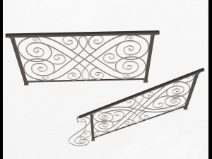 forging iron forged balcony railing 05 3D मॉडल