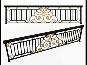 kucie kutej balustrady balkonowej 06 Model 3D