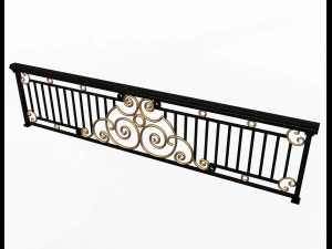 forging iron forged balcony railing 06 3D Model