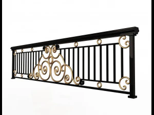 forging iron forged balcony railing 06 3D Model