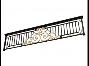 forging iron forged balcony railing 06 3D Model