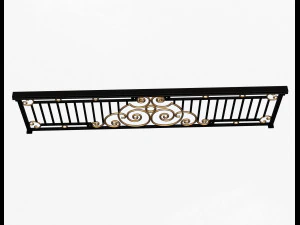 forging iron forged balcony railing 06 3D Model