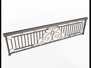 forging iron forged balcony railing 06 3Dモデル