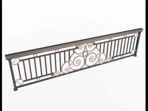 forging iron forged balcony railing 06 3D Model