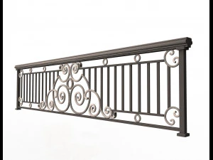 forging iron forged balcony railing 06 3D Model