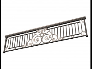 forging iron forged balcony railing 06 3Dモデル