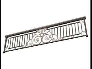 forging iron forged balcony railing 06 3D Model