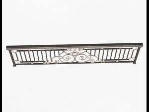 forging iron forged balcony railing 06 3D Model