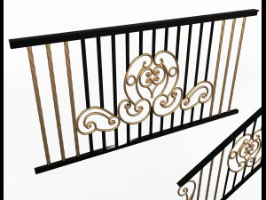forging iron forged balcony railing 07 3D Model