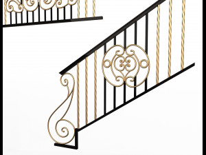 forging iron forged balcony railing 07 3D Model