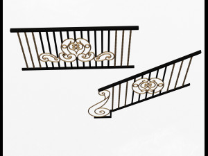 forging iron forged balcony railing 07 3D Model