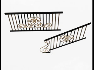 forging iron forged balcony railing 07 3D Model