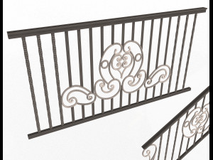 forging iron forged balcony railing 07 3D Model
