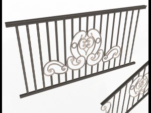 forging iron forged balcony railing 07 3D Model