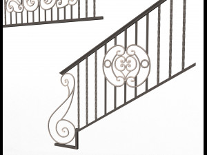 forging iron forged balcony railing 07 3D Model