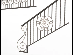 forging iron forged balcony railing 07 3D Model