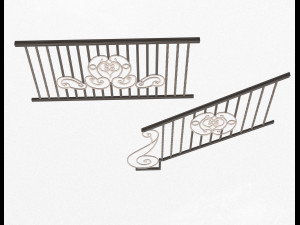 forging iron forged balcony railing 07 3D Model