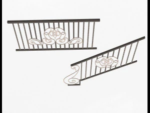 forging iron forged balcony railing 07 3D Model