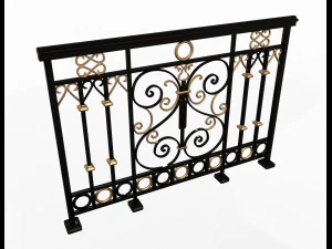 kucie kutej balustrady balkonowej 08 Model 3D