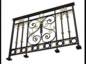 forging iron forged balcony railing 08 3D Model