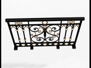 forging iron forged balcony railing 08 3D 모델