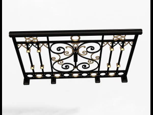 forging iron forged balcony railing 08 3D Model
