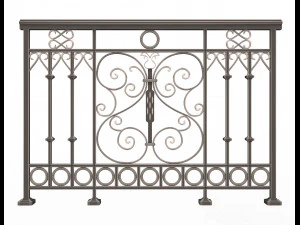 forging iron forged balcony railing 08 3D Model