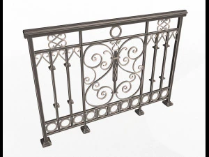 forging iron forged balcony railing 08 3D Model