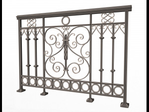 forging iron forged balcony railing 08 3D 모델