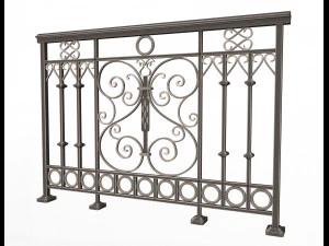 forging iron forged balcony railing 08 3D Model