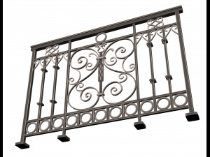 forging iron forged balcony railing 08 3D 모델
