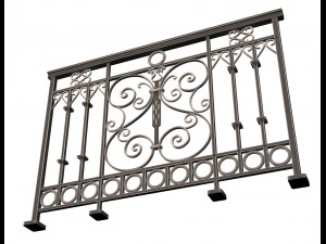 forging iron forged balcony railing 08 3D Model