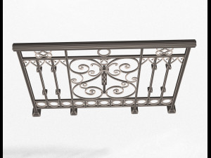 forging iron forged balcony railing 08 3D 모델
