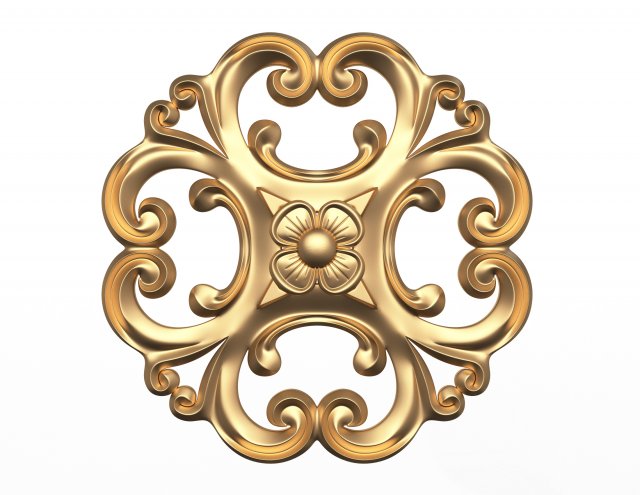 rosette carved decoration cnc 024 3D Модель .c4d .max .obj .3ds .fbx .stl .blend 