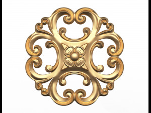 rosette carved decoration cnc 024 3D Model