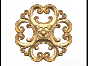 rosace sculpt&eacute;e d&eacute;coration cnc 024 Modèle 3D