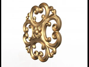 rosette carved decoration cnc 024 3D Model
