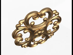 rosette carved decoration cnc 024 3D Model